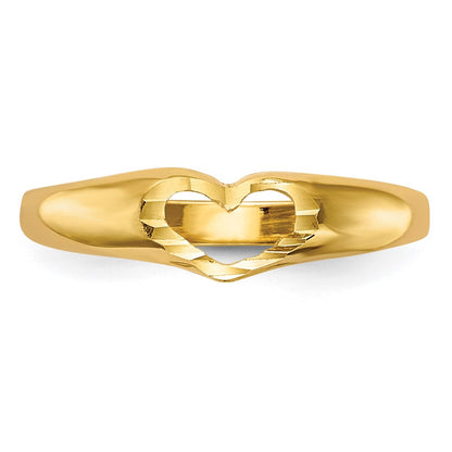 10k Diamond-cut Heart Size 3 Baby / Childs Ring