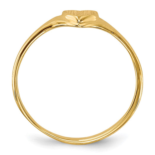 10k 4.5x4.0mm Heart Size 3 Open Back Signet Ring