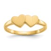 10k 5.0x5.5mm Double Heart Open Back Signet Ring