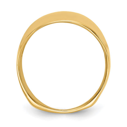 10K Polished 3-14mm Dome Cigar Band Ring