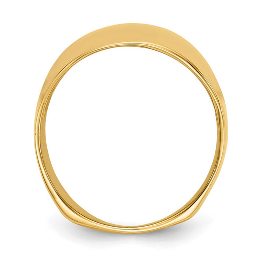 10K Polished 3-14mm Dome Cigar Band Ring