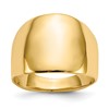 10K Polished 3-14mm Dome Cigar Band Ring
