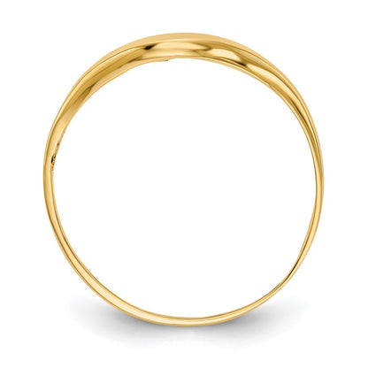 10K Polished Wave Dome Ring
