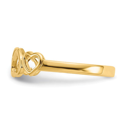 10K Hearts Ring