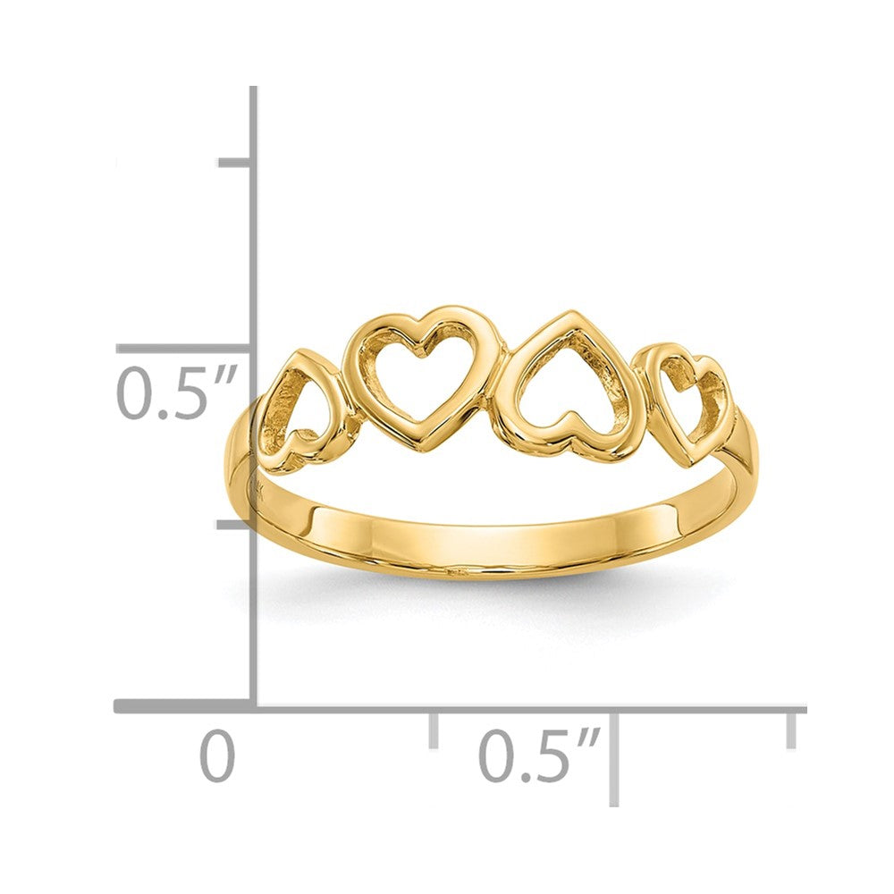 10K Hearts Ring