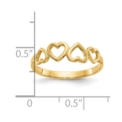 10K Hearts Ring