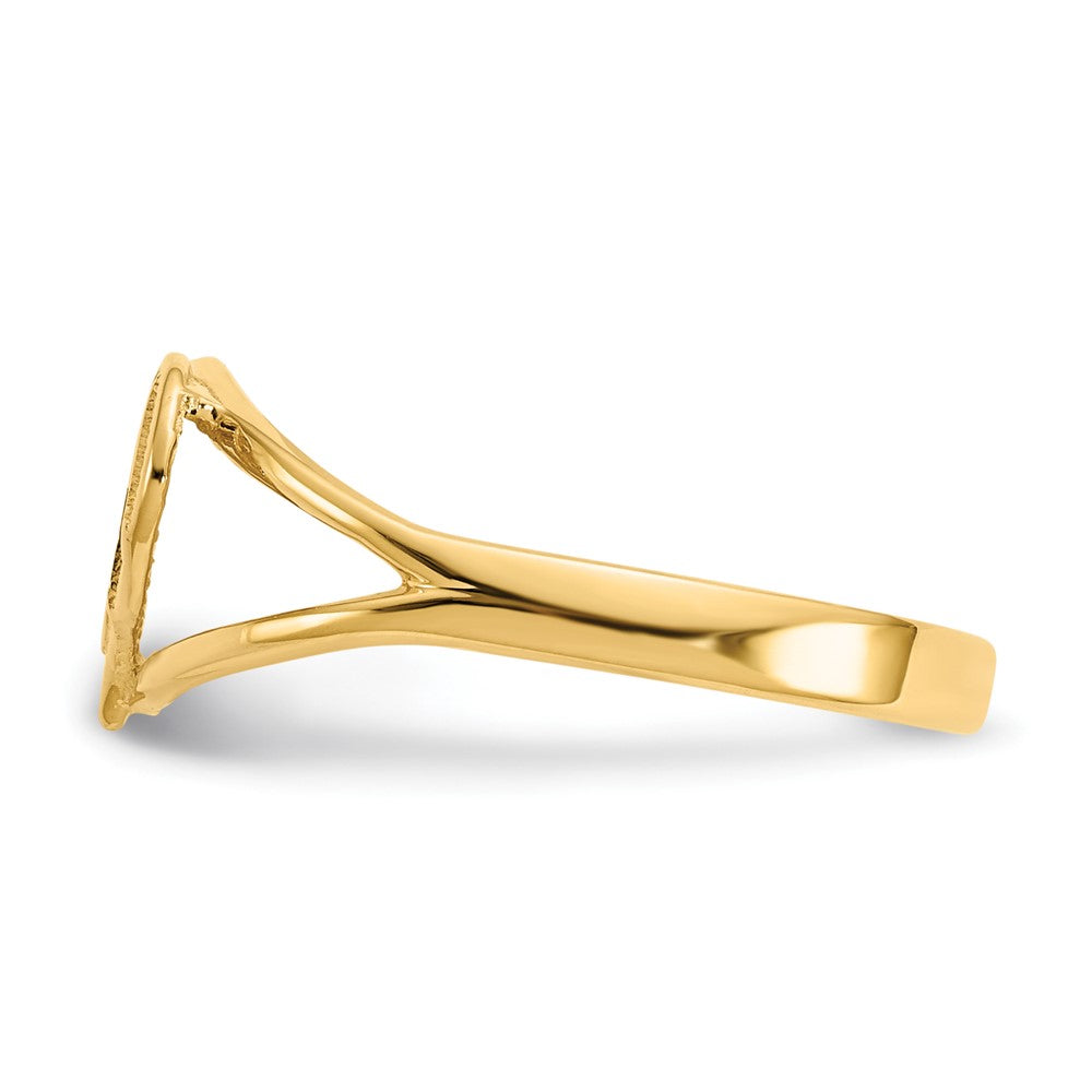 10K Polished MOM Heart Ring