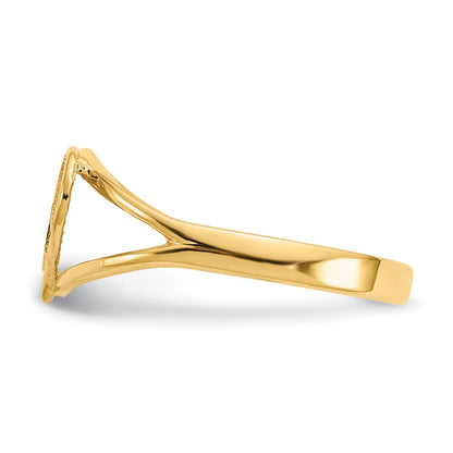 10K Polished MOM Heart Ring