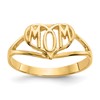 10K Polished MOM Heart Ring