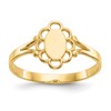 10K Polished Center Filigree Oval Size 4.5 Baby / Childs Signet Ring