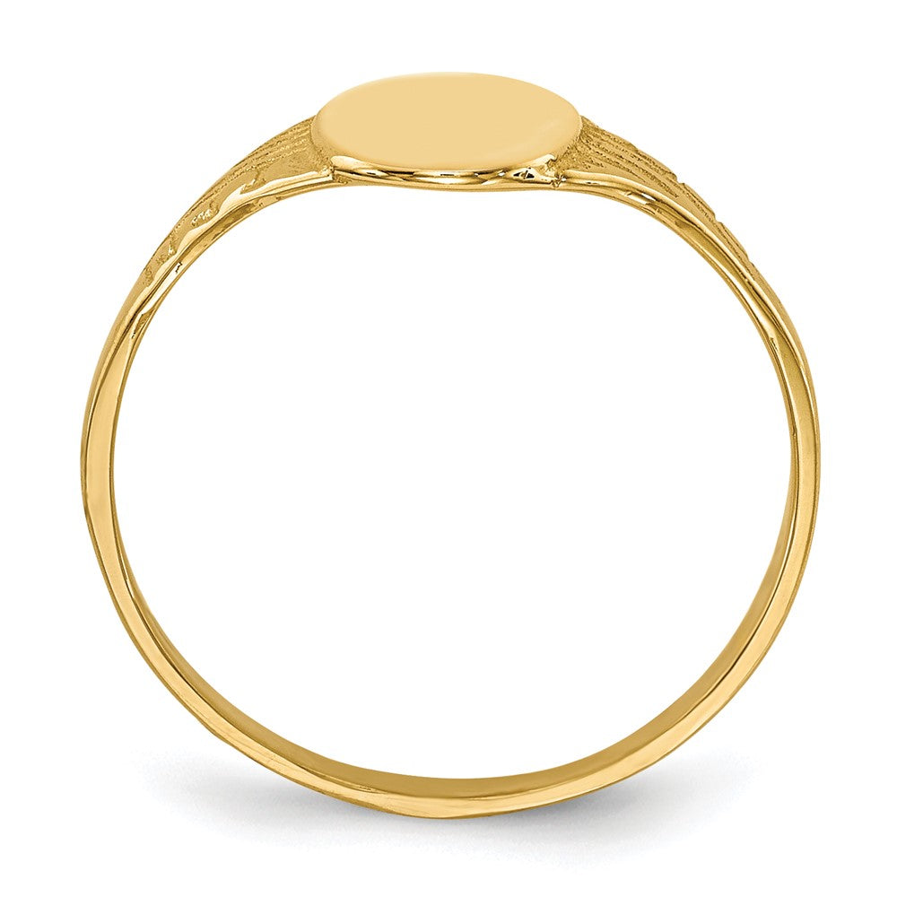 10K Polished Oval Size 2.25 Baby / Childs Signet Ring