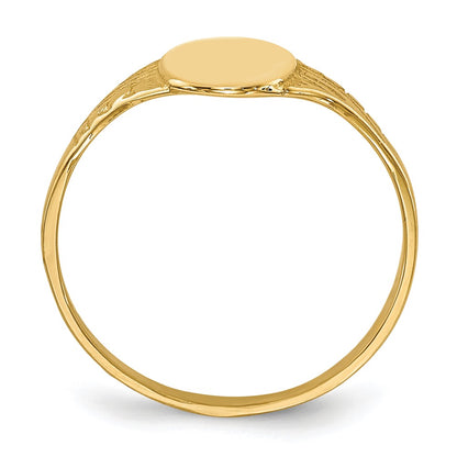 10K Polished Oval Size 2.25 Baby / Childs Signet Ring