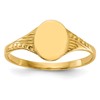 10K Polished Oval Size 2.25 Baby / Childs Signet Ring
