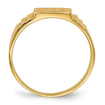 10K Satin Rectangular Size 2.25 Baby / Childs Signet Ring