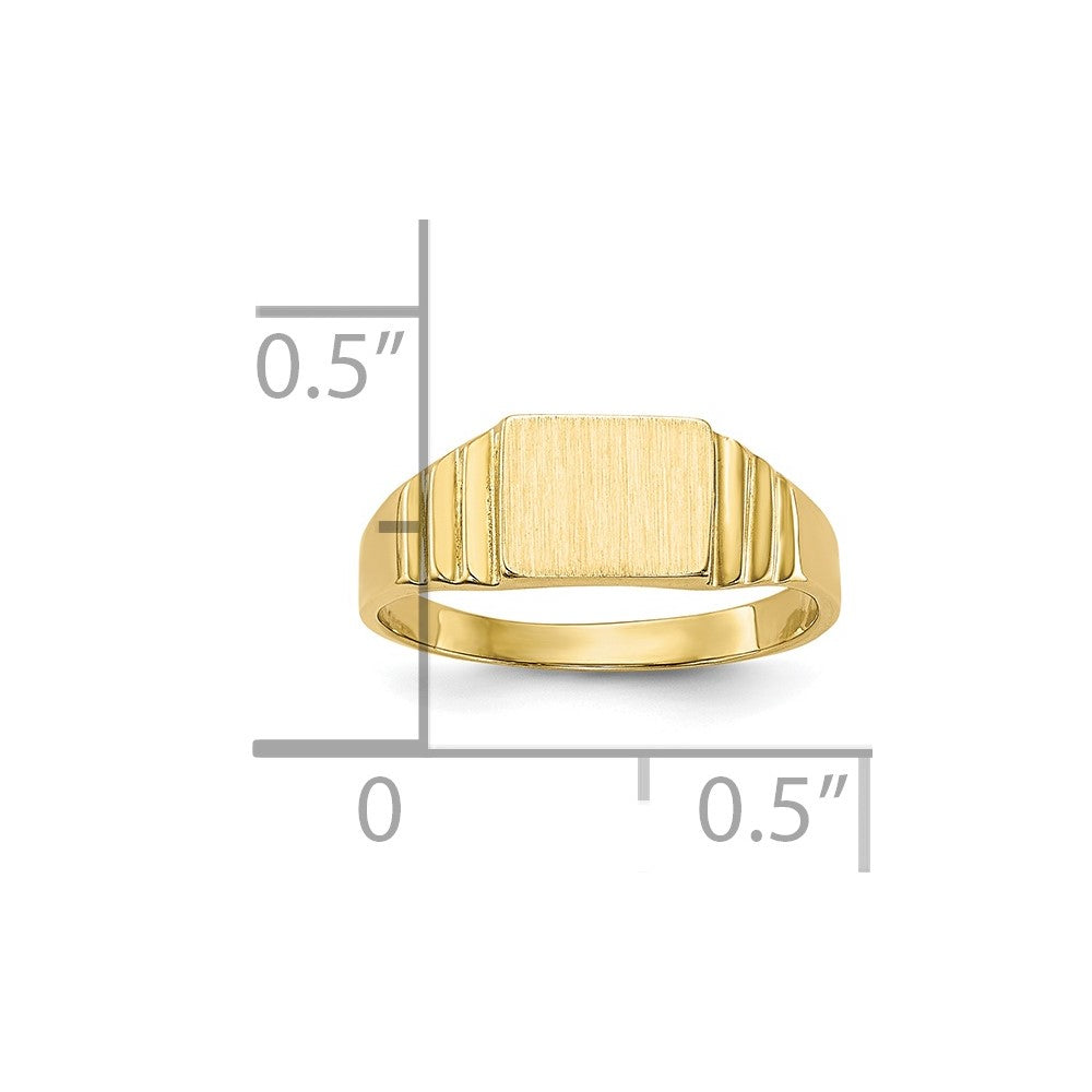 10K Satin Rectangular Size 2.25 Baby / Childs Signet Ring
