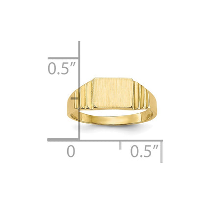 10K Satin Rectangular Size 2.25 Baby / Childs Signet Ring