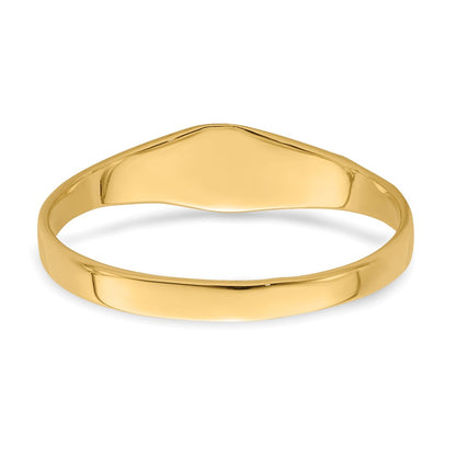 10K Polished 4.5x3.5mm Square Size 2 Closed Back Baby Signet Ring