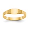 10K Polished 4.5x3.5mm Square Size 2 Closed Back Baby Signet Ring