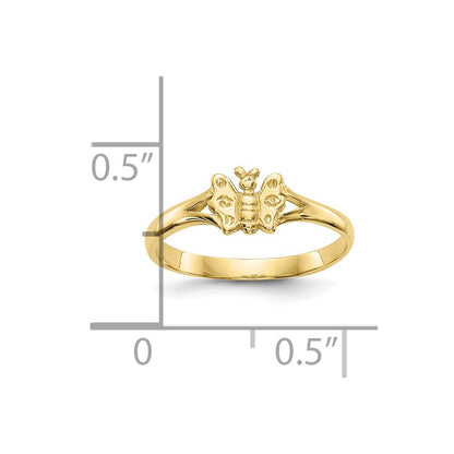 10K Butterfly Size 4 Baby / Childs Ring