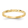 10K Diamond-cut Zig-Zag Design 1mm Flat Band Size 3 Baby / Childs Ring