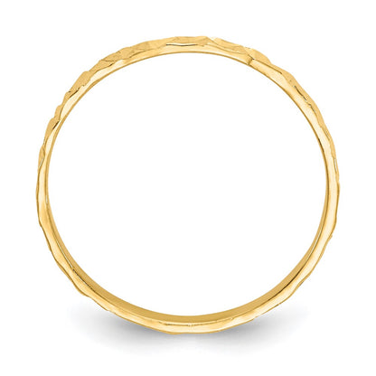 10K Diamond-cut Design 1mm Flat Band Size 3 Baby / Childs Ring