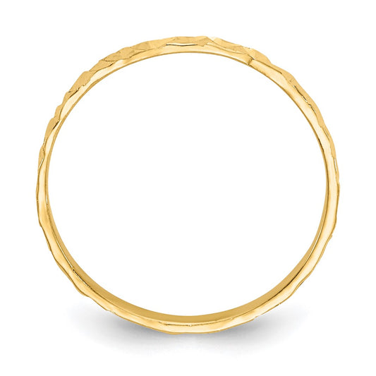 10K Diamond-cut Design 1mm Flat Band Size 3 Baby / Childs Ring