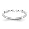 10K White Gold Diamond-cut Design 1mm Flat Band Size 3 Baby / Childs Ring