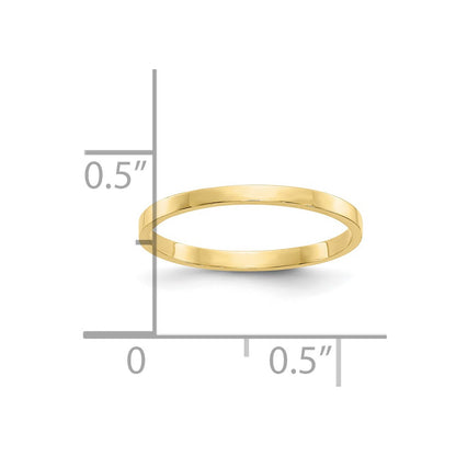 10K High Polished 1.3mm Flat Band Size 3 Baby / Childs Ring
