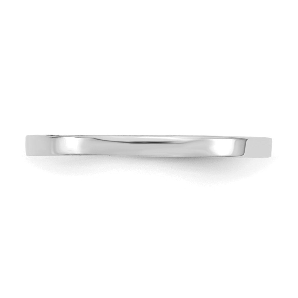 10K White Gold High Polished 1.3mm Flat Band Size 3 Baby / Childs Ring