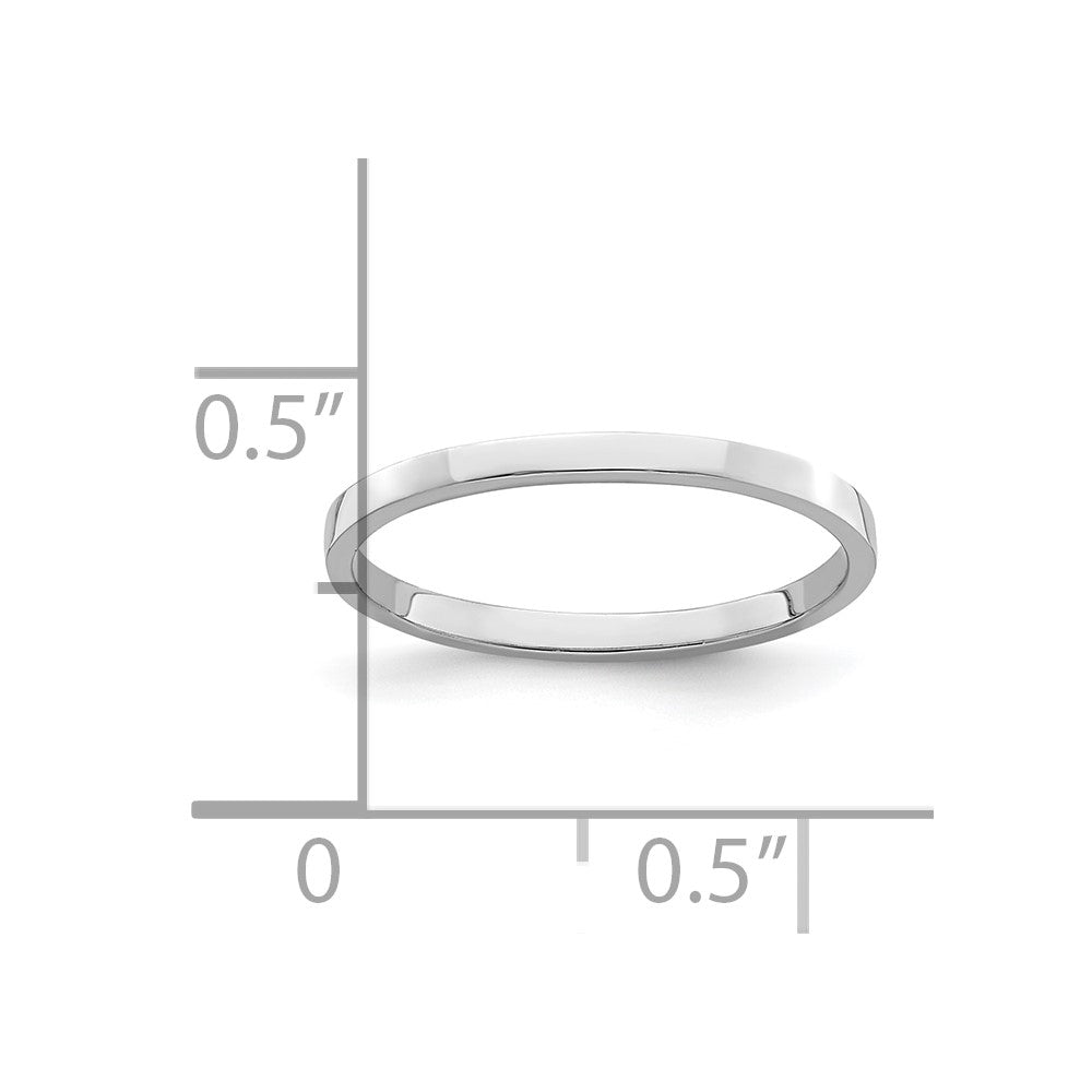 10K White Gold High Polished 1.3mm Flat Band Size 3 Baby / Childs Ring