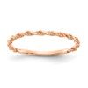 10K Rose Gold Diamond-cut Textured 2mm Rope Band Ring