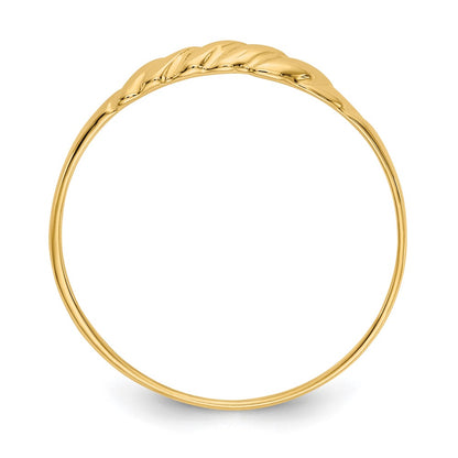 10K Ridged Dome Ring