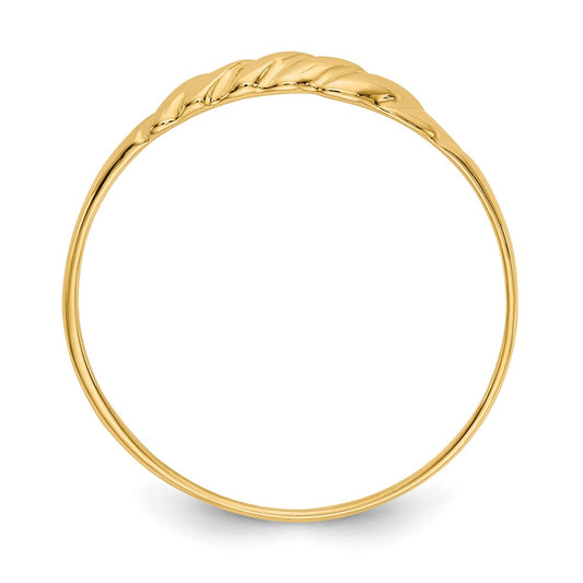 10K Ridged Dome Ring