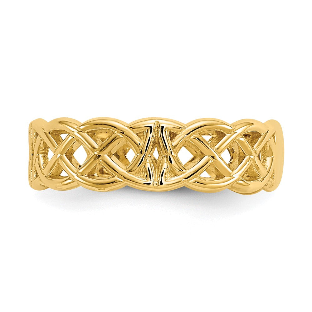 10K Polished Celtic Knot Design Toe Ring