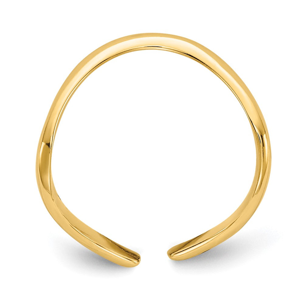 10k Polished 2mm Curved Toe Ring