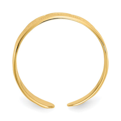 10K Adjustable Polished 3mm Flat Band Toe Ring
