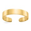 10K Adjustable Polished 3mm Flat Band Toe Ring