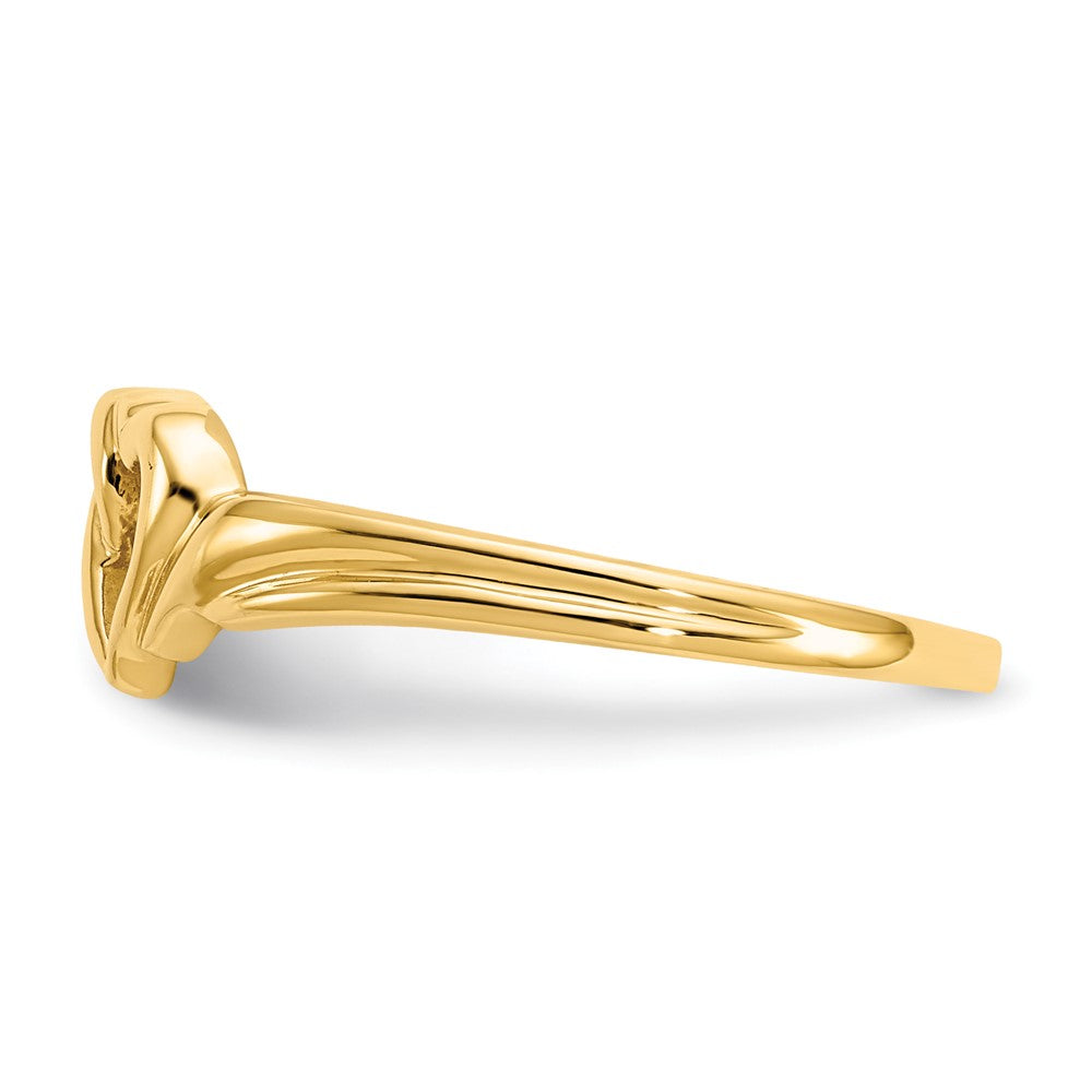 10K Polished Double Heart Ring