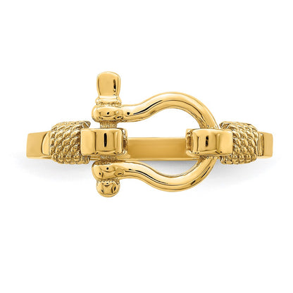 10K Shackle with Rope Edge Size 7 Ring