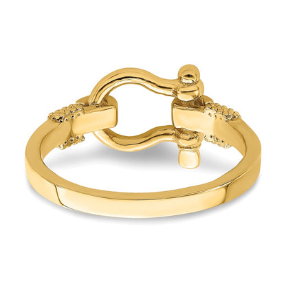 10K Shackle with Rope Edge Size 7 Ring