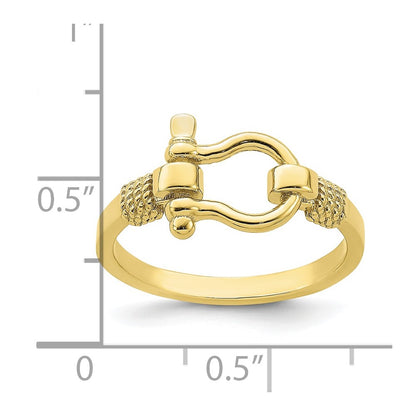 10K Shackle with Rope Edge Size 7 Ring