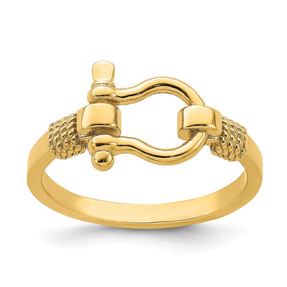 10K Shackle with Rope Edge Size 7 Ring