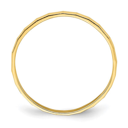 10k Bamboo Texture 1mm Band Size 3 Baby / Childs Ring