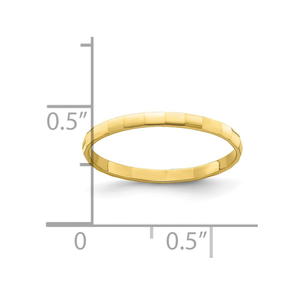 10k Bamboo Texture 1mm Band Size 3 Baby / Childs Ring