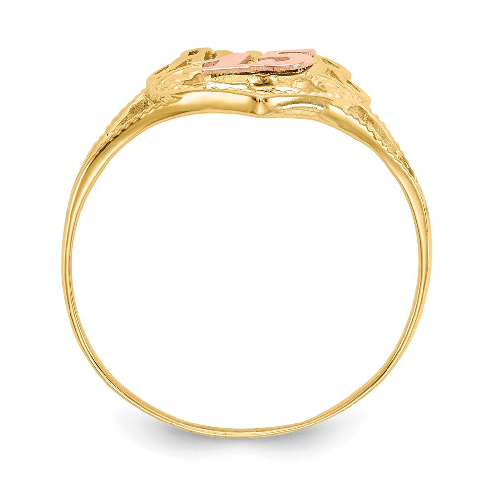 10k Two-Tone AMOR 15 Heart Ring