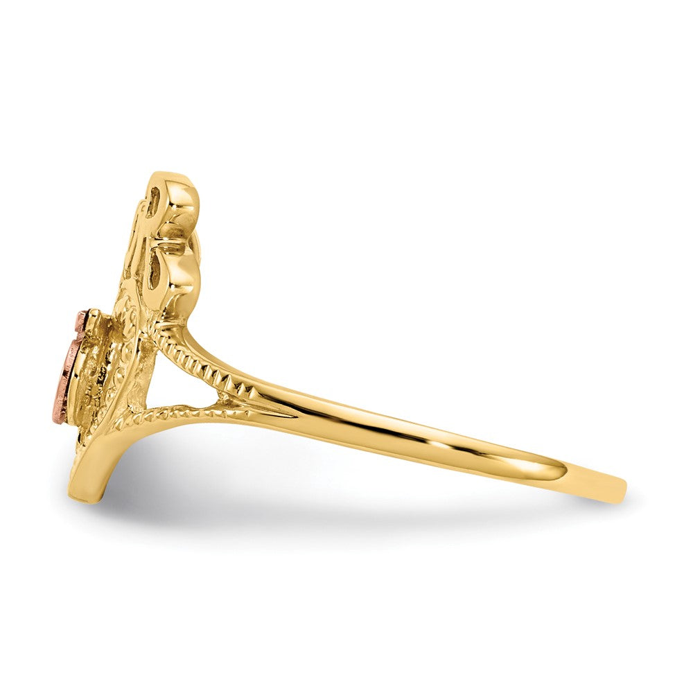 10k Two-Tone AMOR 15 Heart Ring