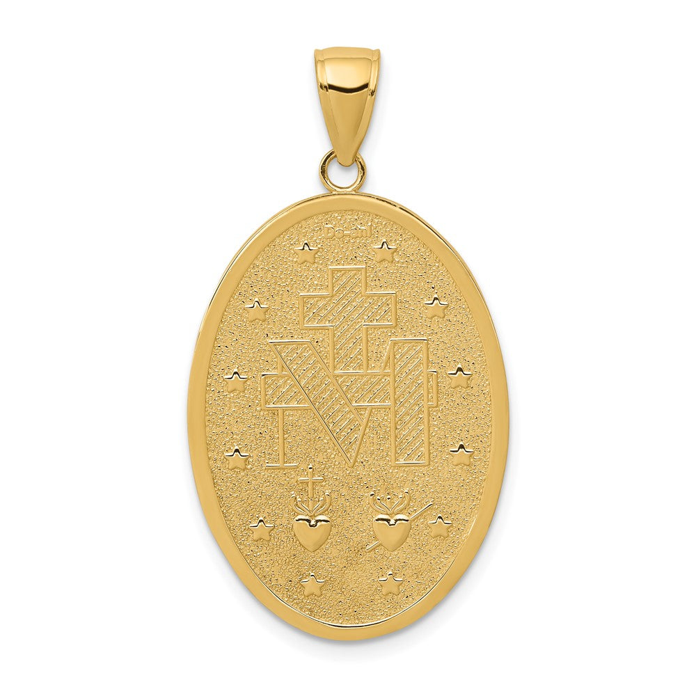 10k Large Oval Miraculous Medal Pendant