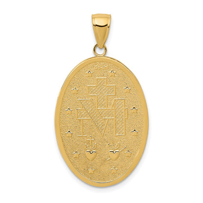 10k Large Oval Miraculous Medal Pendant