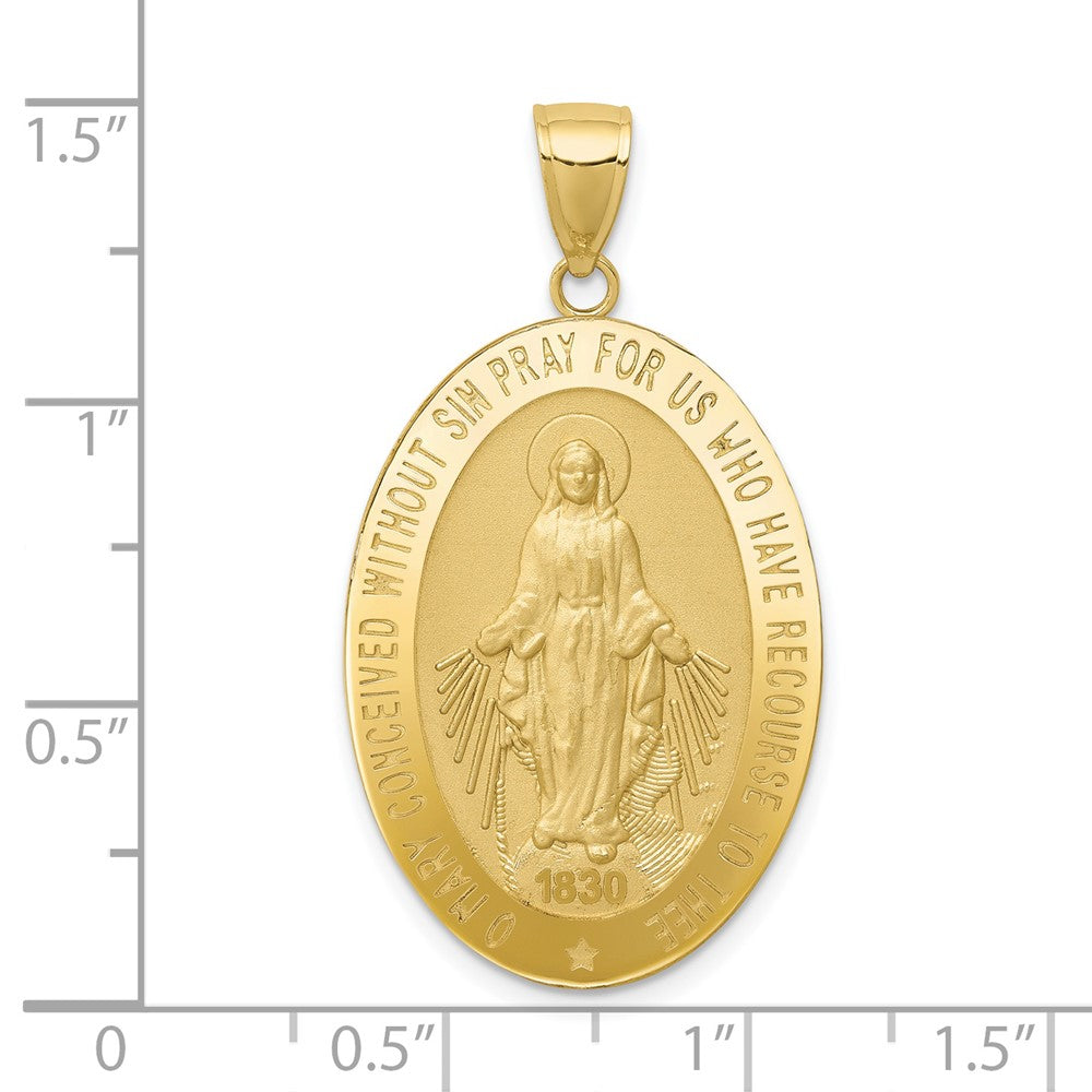 10k Large Oval Miraculous Medal Pendant