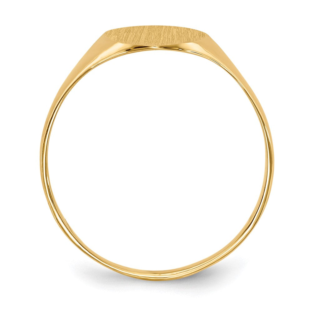 10k 10.0x8.5mm Oval Closed Back Signet Ring